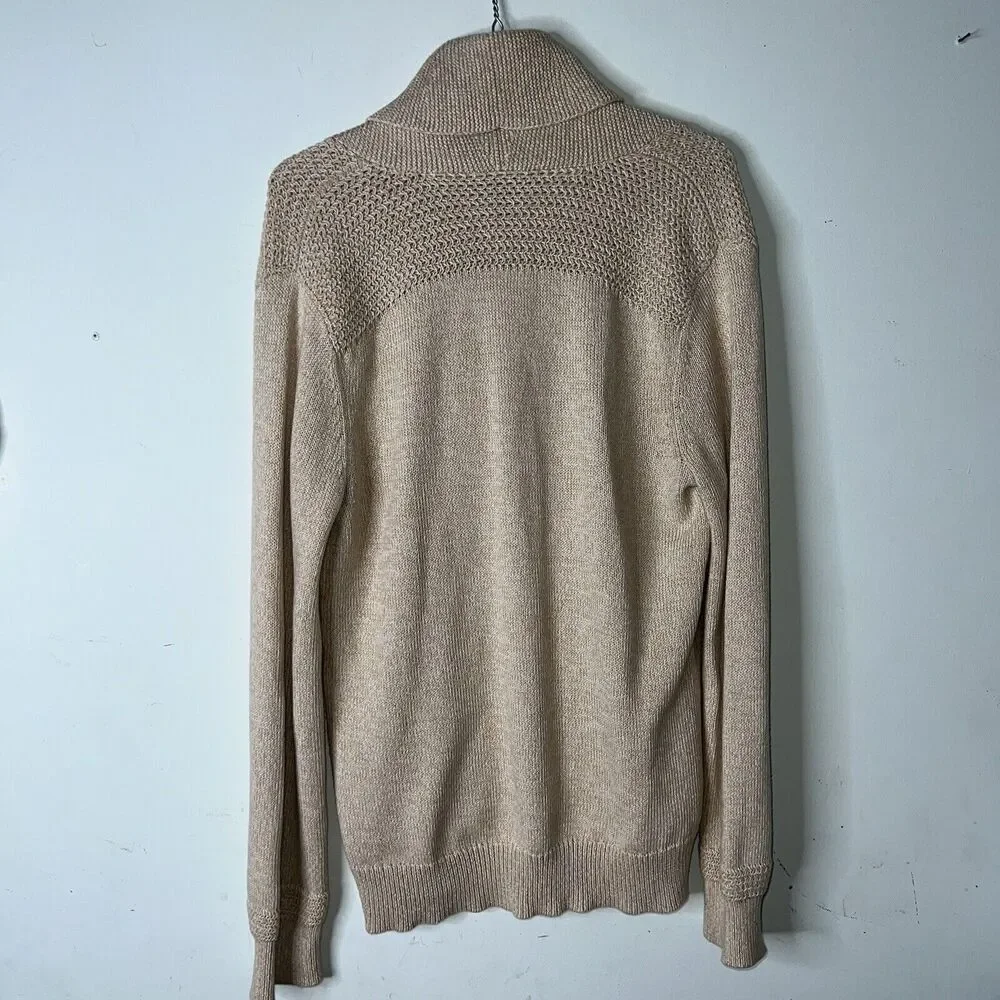Ralph Lauren Womens Size  Medium Pullover Sweater Neutral Tan Knit Collared